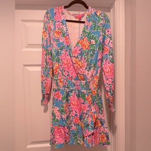 Lilly Pultzer Peggy Romper/Dress. Worn Once. Has shorts under skirt. Stretchy.